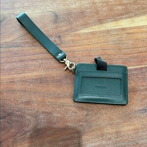 Andar Daryl Ann Dennar dark Green Leather Wallet card holder with Strap